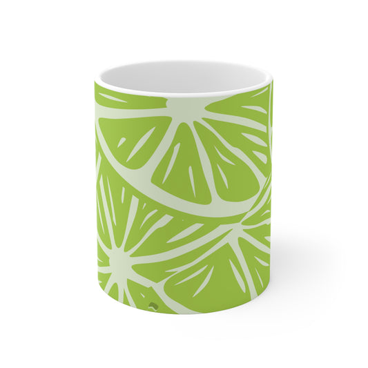 Lime Slice Mug - Refreshing Citrus Coffee Cup for Garden Lovers, Eco-Friendly,