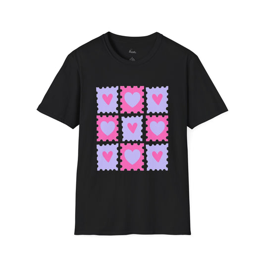 Heart Stamp Softstyle T-Shirt |Women Tee for Valentine's Day, Birthday Gift, Casual Wear
