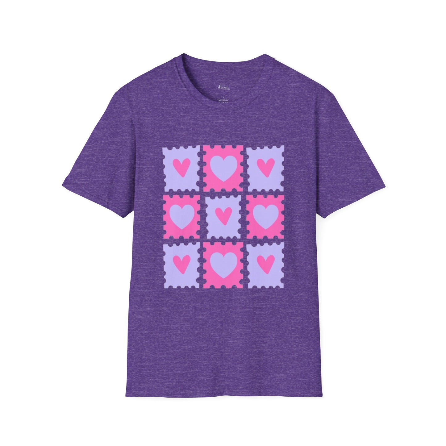 Heart Stamp Softstyle T-Shirt |Women Tee for Valentine's Day, Birthday Gift, Casual Wear