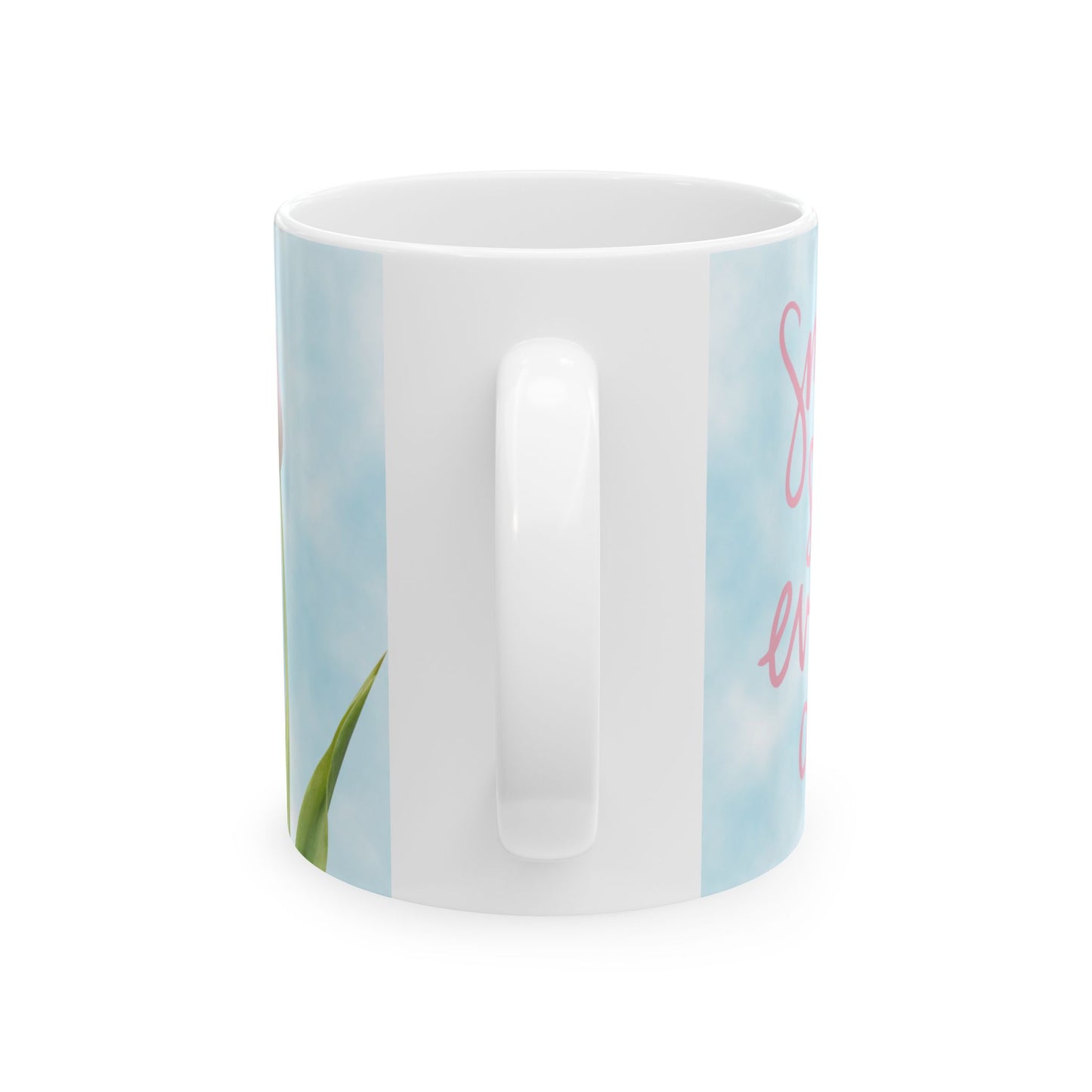 Dreamy Floral Ceramic Mug, Inspirational Gift, Coffee Tea Mug, Spring Decor, Mother's Day, Birthday Gift