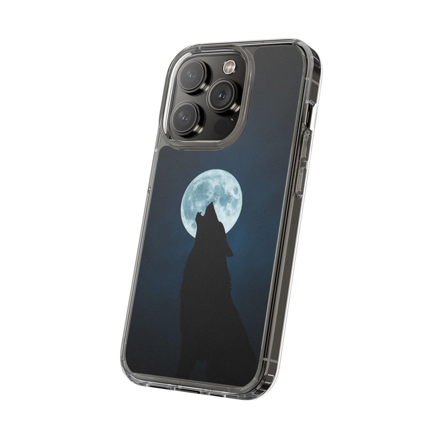 Wolf Clear Phone Case, Moonlit Wolf Design, Gift For Friends, Night Sky Decor