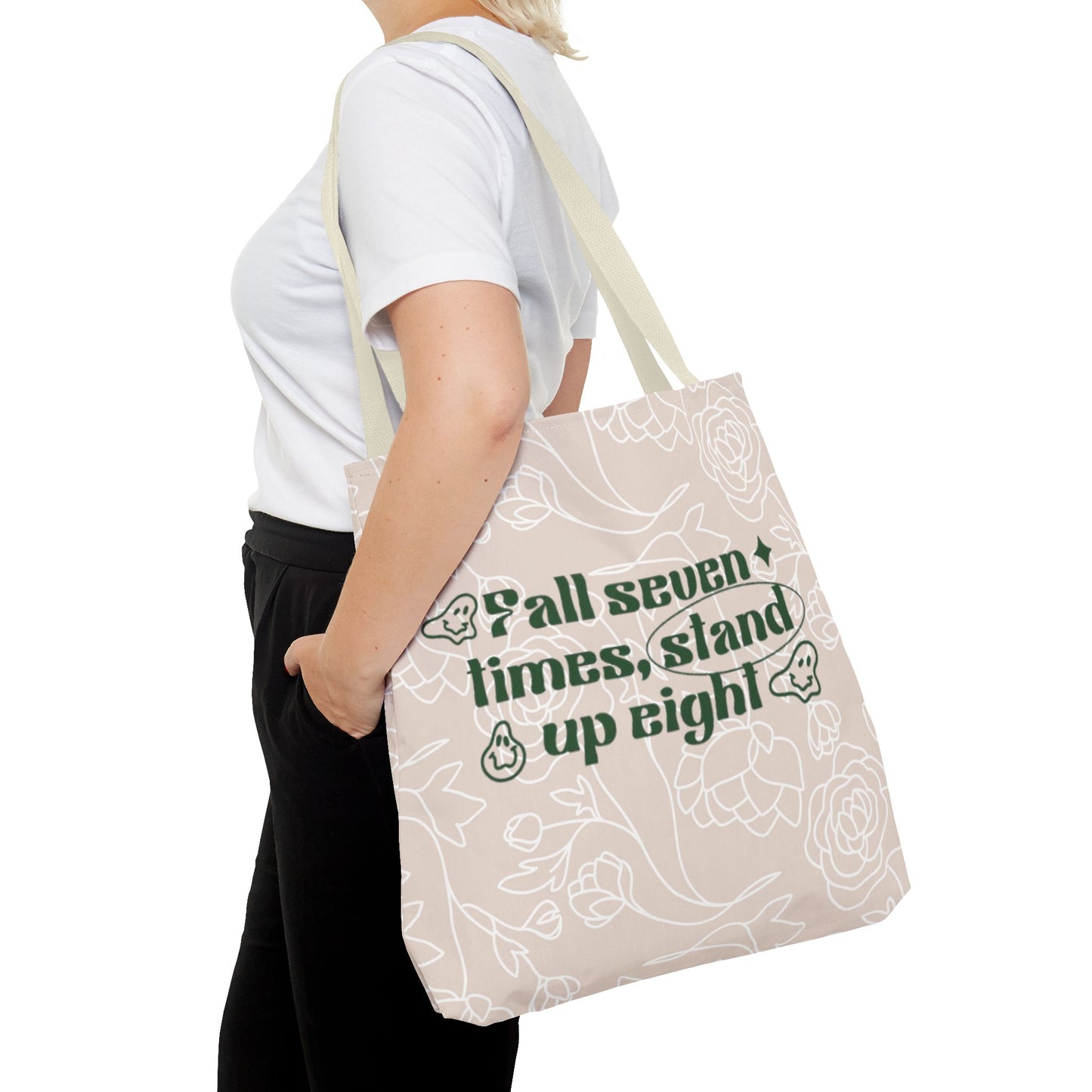 Inspirational Floral Tote Bag |Bag for Everyday Use, Eco-Friendly Gift, Shopping Bag, Beach Tote, Gift for Friends