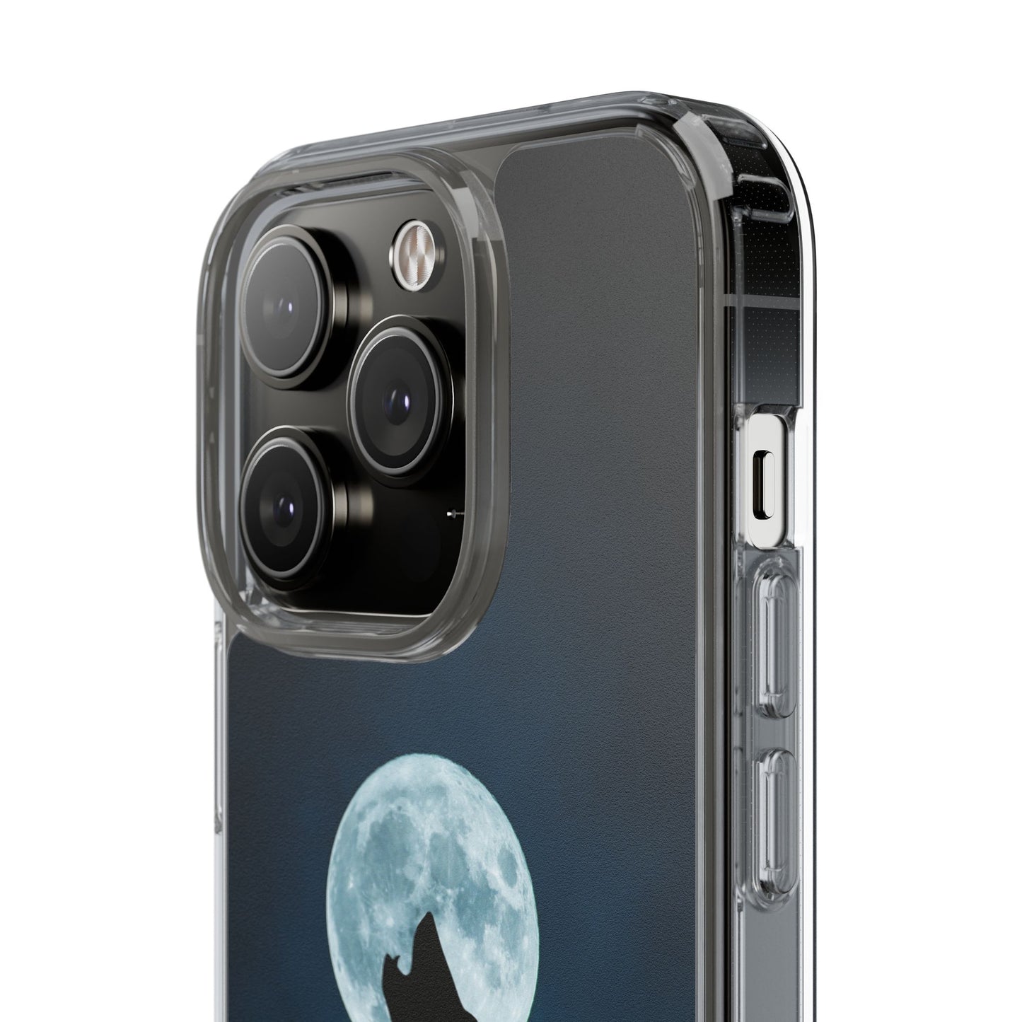 Wolf Clear Phone Case, Moonlit Wolf Design, Gift For Friends, Night Sky Decor