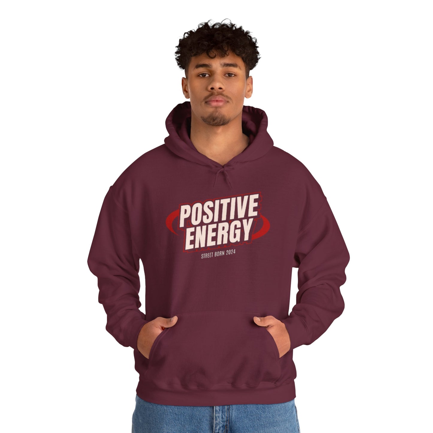 Positive Energy Men Heavy Blend™ Hoodie - Cozy Sweatshirt , Perfect Gift for Holidays, Chill Vibes